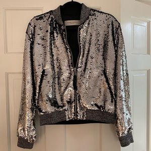 Golden Goode Deluxe Brand sequinned bomber jacket